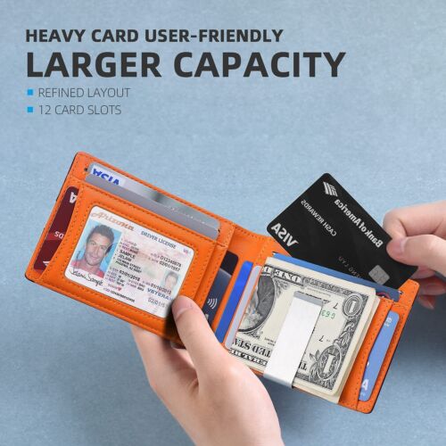 men's wallet Slim Wallet RFID Blocking Multiple Card Slots Anti-theft Wallet - Picture 3 of 16