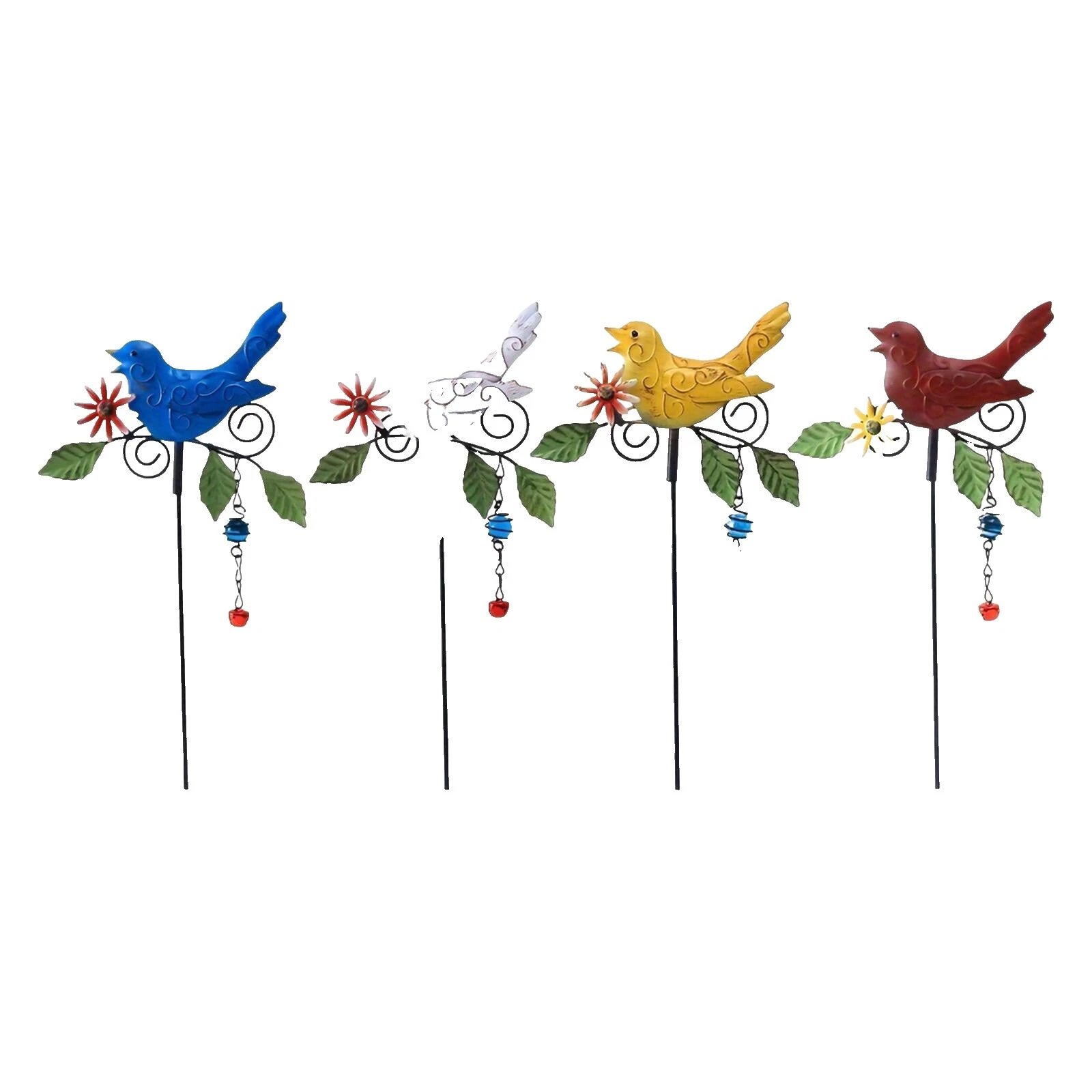 Birds & Birdhouses Iron Outdoor Garden Stakes