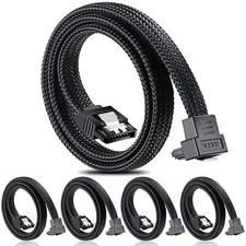 SATA III Cable 6Gbps 90 Degree Right Angle HDD SDD Data Cable SATA 3.0 Nylon ...