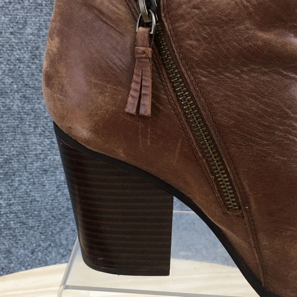 Kenneth Cole Reaction Botas Mujer 9 M Podría Ganar Tacones Cremallera Lateral Botín Marrón Foto 3 de 4