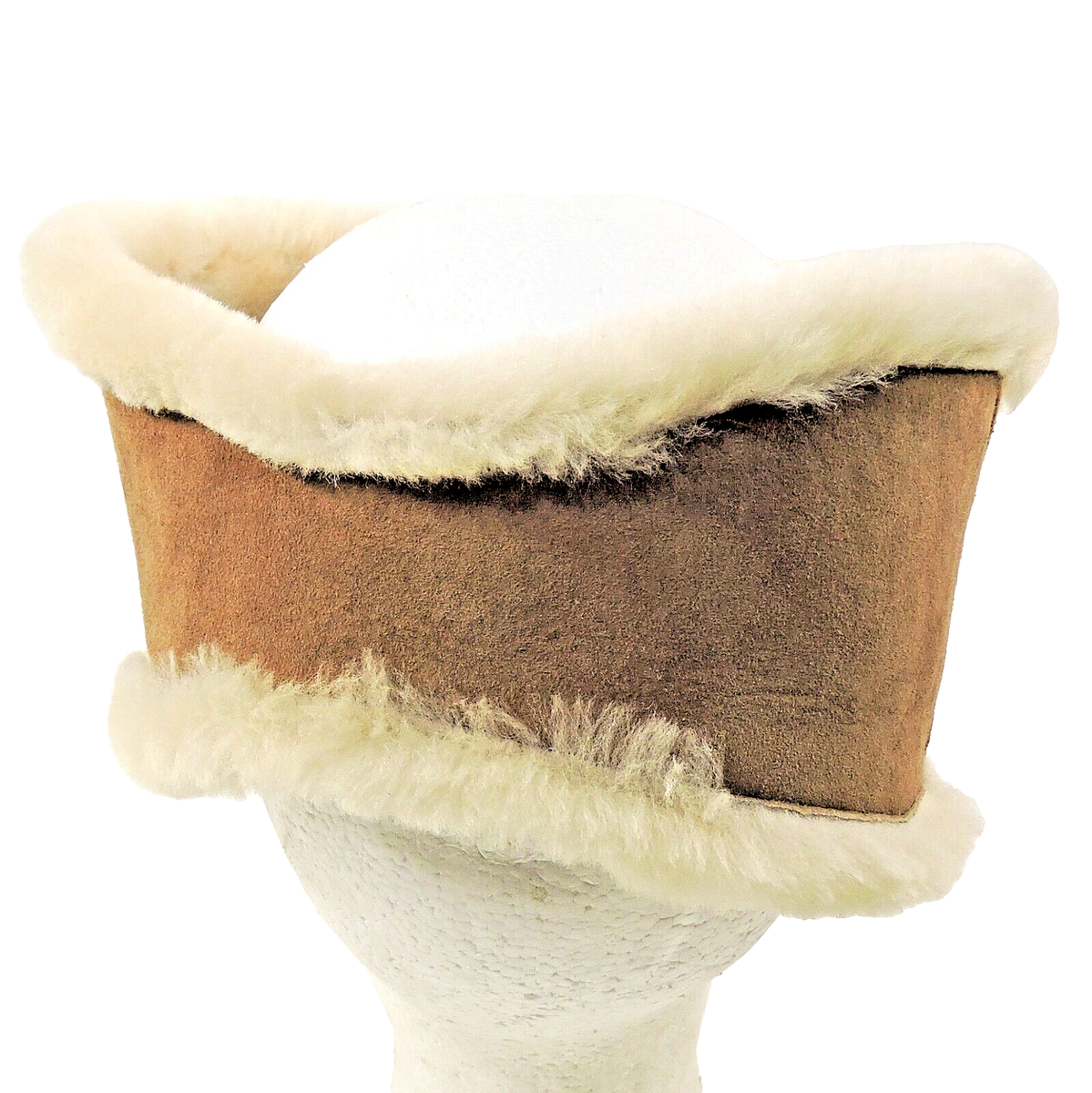 UGG ⚜ WOMEN\'S BROWN LAMB LEATHER WINTER FASHION HEADBAND UGG Exposed Logo Sheepskin Headband | Neiman Marcus main image 3