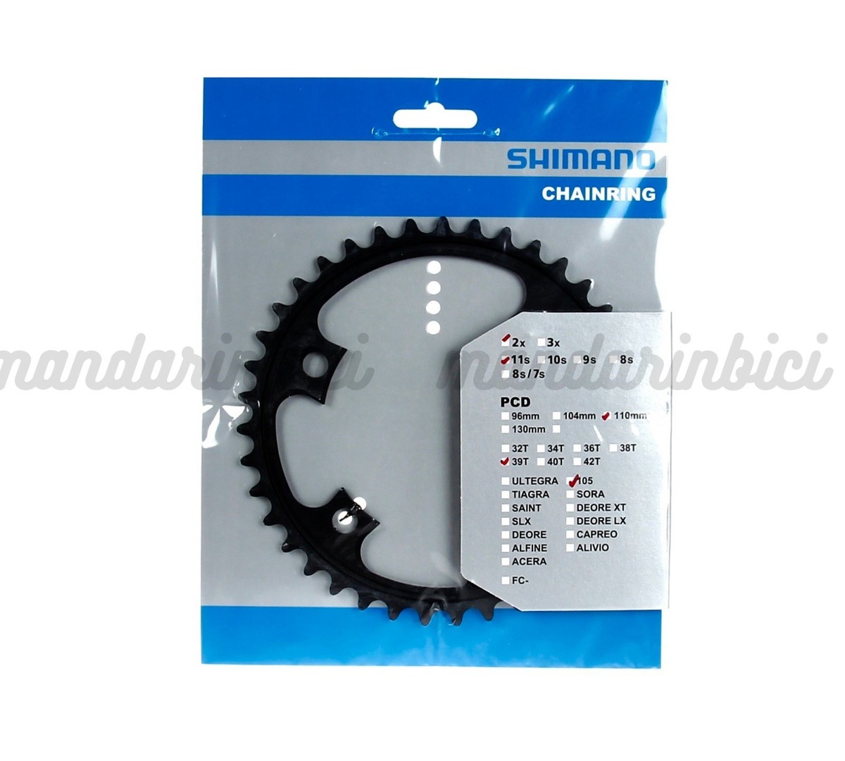 SHIMANO 5800 105 チェーンリング 110mm 50t シルバー シマノ 105 FC-5800 引掛け歯付チェーンリングアウター 50T