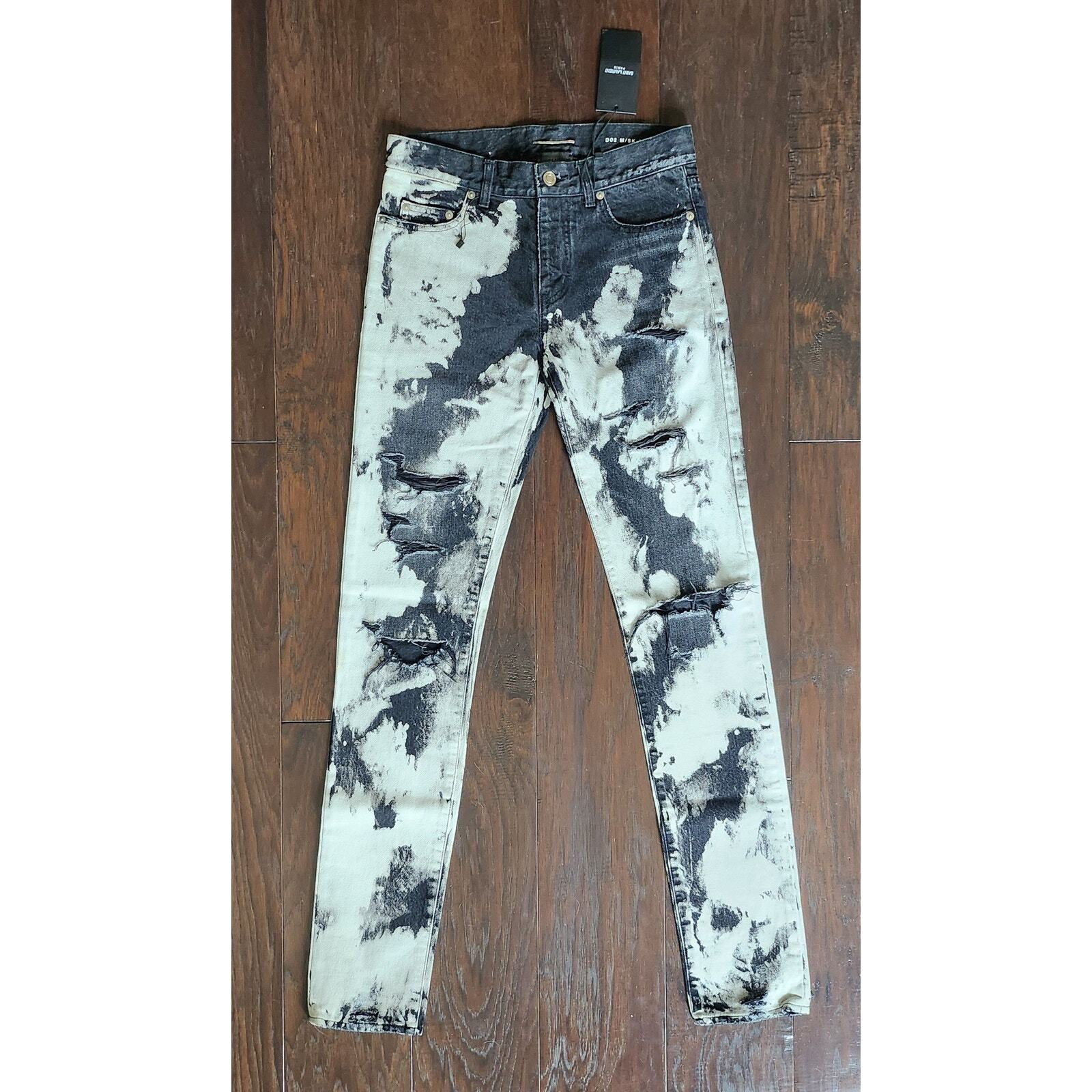 Saint Laurent Hedi Sbiancato Crash D02 Denim