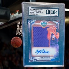GRAIL 2023 Bowman U Best Angel Reese Auto Jumbo Relic SGC GEM MINT DOUBLE 10s