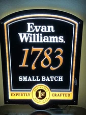 EVAN WILLIAMS BOURBON 1783 SMALL BATCH LED BAR SIGN MAN CAVE DECOR LIGHT UP NEW