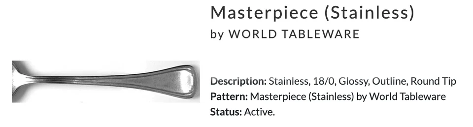 10pc Fork Masterpiece (Stainless) by World Tableware Glossy Taiwan 7 1/2" - Image 4 of 4