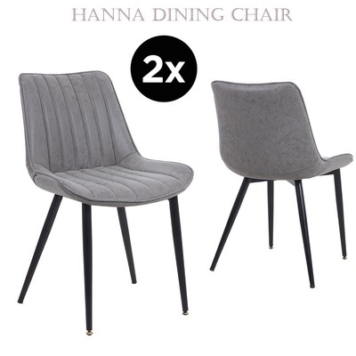 Modern Dining Chairs With Black Metal Legs Style SET OF 2 High Quality