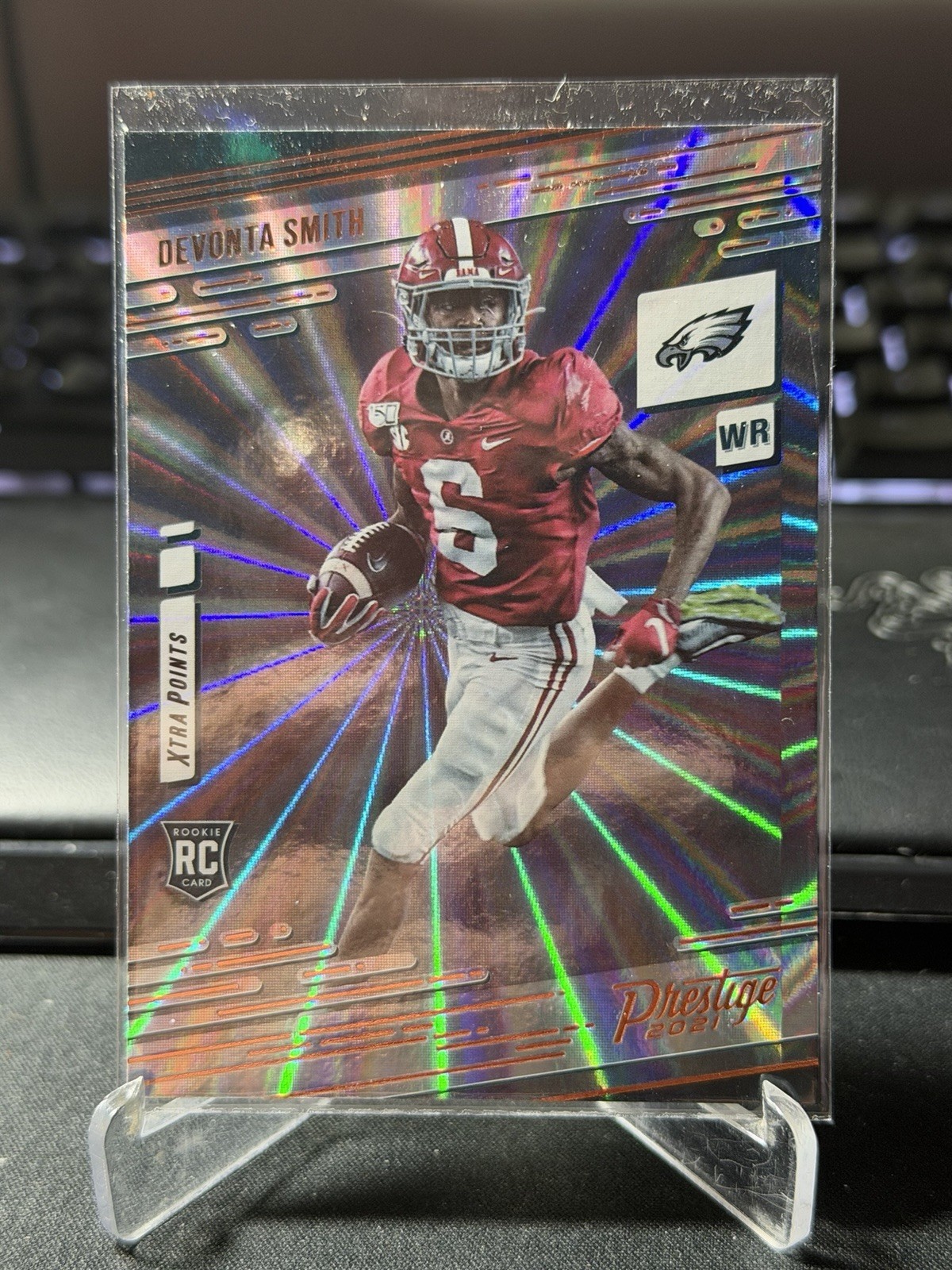DeVonta Smith Panini Chronicles Prestige Rookie Update #211 Xtra Points Blue