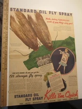 newspaper ad 1937 STANDARD Oil fly spray insect insecticide moth mosquito ants