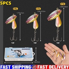 5PC 3Size Brass Hard Metal Spinner Trout Baits Fishing Lure for Perch Lake River