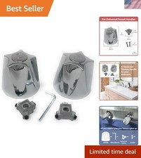Universal Shower Handle Replacement Kit - Fits All Faucets with Chrome Finish