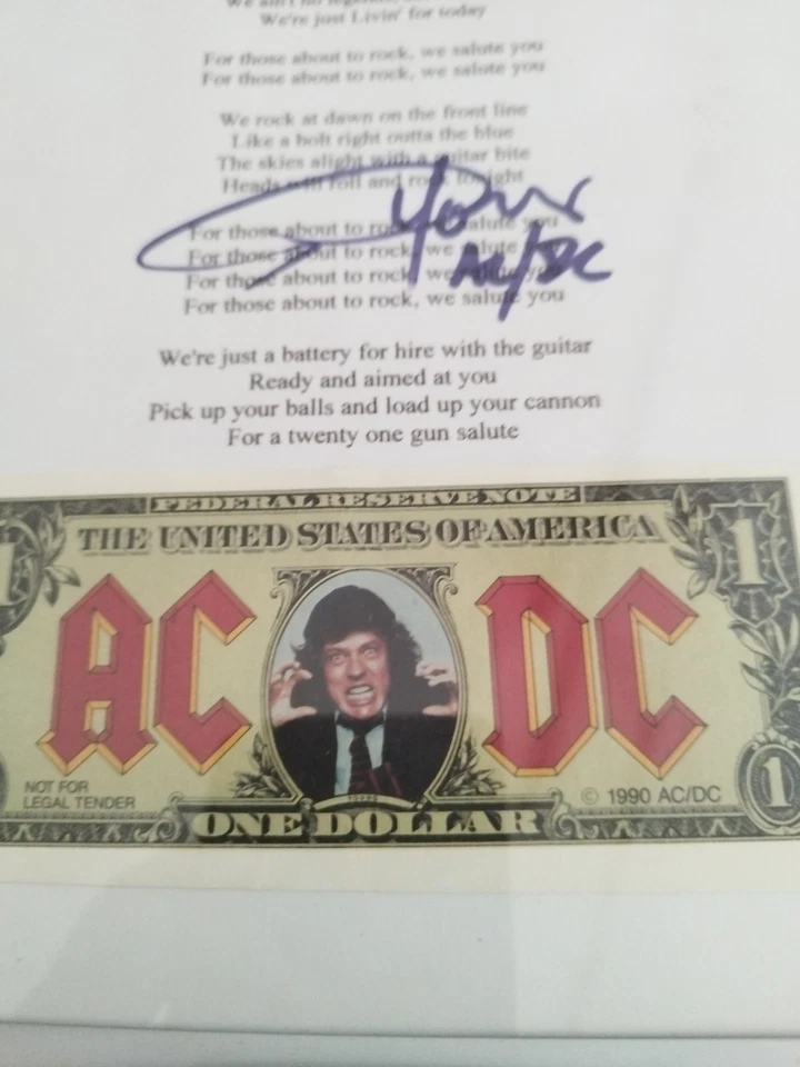 AC/DC Autogramm Angus Young Original Ohne Zertifikat  - Bild 3 von 4