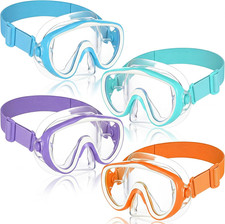 4 Pack Adult Swim Goggles with Nose Cover Snorkel Diving Mask Elastic Strap Scub