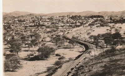 DSWA Fotokarte Bahnlinie vor Windhuk, ungelaufen - Bild 1 von 2