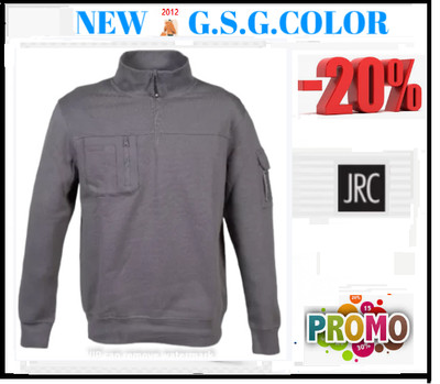JRC Herren Sweatshirt Hong Kong Lupenkragen kurzer Reißverschluss FARBE GRAU GR M