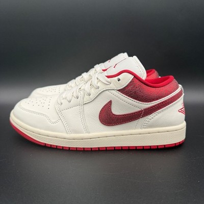 Nike Air Jordan 1 Low SE Shoes ''Cracked Ruby'' Sail Red HJ9338-106 Women Size NEW
