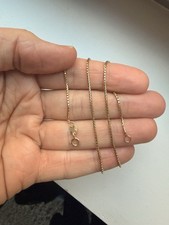 Solid 14k Yellow Gold Box Chain Necklace 18" long 4.4 grams