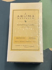 New Sealed Box Aroma Naturals Pillar Candle Meditation Patchouli & Frankincense