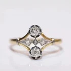 Art Deco Vintage Style Lab Created Diamond 14K Yellow Gold FN Anniversary Ring