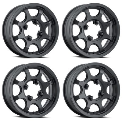 Set 4 15'' Vision 351 Flow   Satin Black 15x6 Wheels 4x136 50.6mm Rims