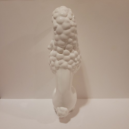 Fancy French Poodle Figurine Statue 13½" Tall White Ceramic Luxury Decor - Picture 3 of 6