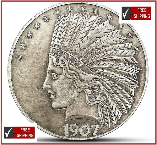 Antique Liberty Indian Head 10 Dollar Coin Uncirculated Morgan Dollar Rare Hi.