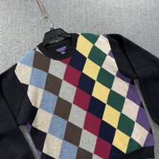 Vintage Mark Alexander Sweater Mens Large Argyle Wool Pullover 90s Retro