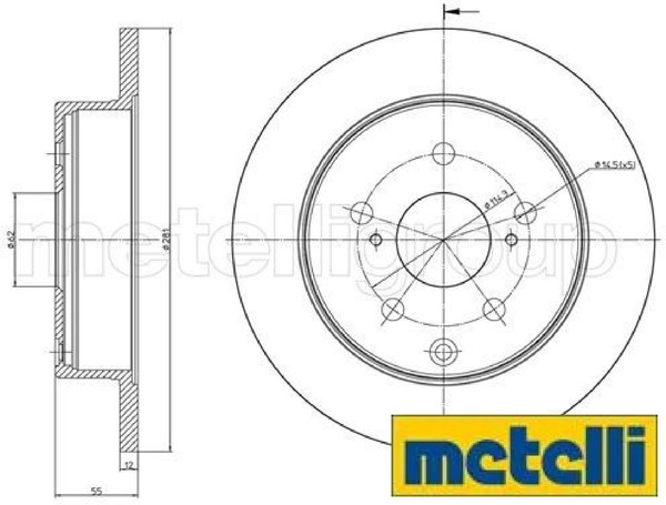 2X Bremsscheibe Metelli 23-1012C 2 Bremsscheiben Hinterachse Hinten FüR Toyota-image