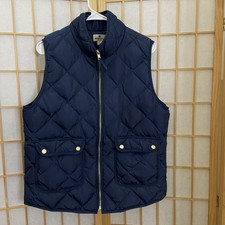 Woolrich Womens Large Puffer Vest Duck Down Quilted Full Zip Outdoor Sporty