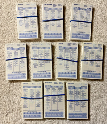 Strat-O-Matic Baseball 1965 player cards