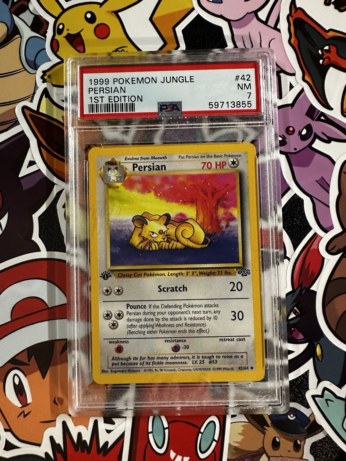 Pokémon TCG Persian Jungle 1st Edition 1999 Vintage 42/64 PSA 7