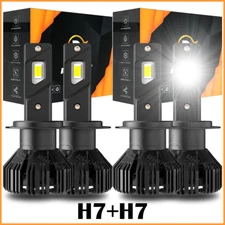 RIDROID H7+H7 LED High/Low Beam/Fog Lights 200W 20000LM Super Bright 6000K White