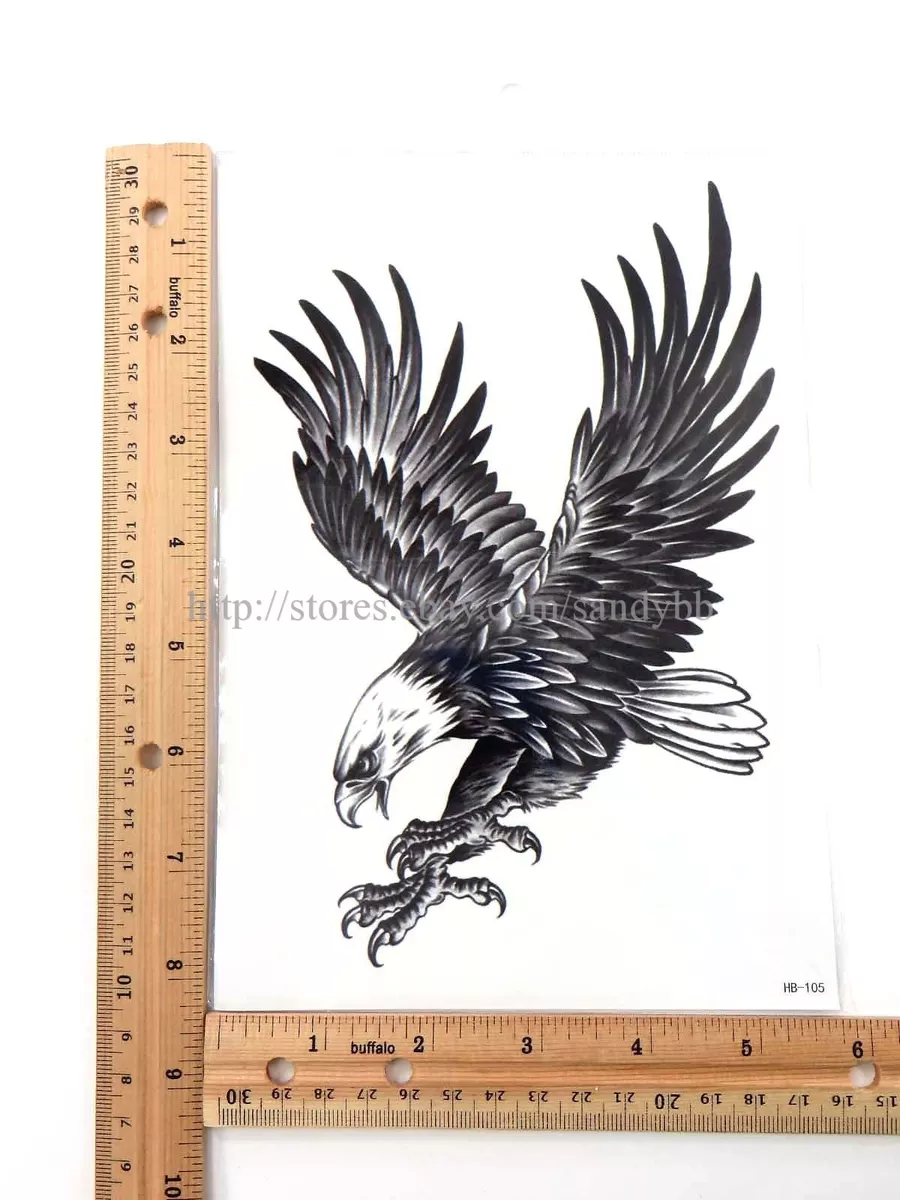 eagle large 8.25" half-sleeve arm tattoo bohemian skin decal
