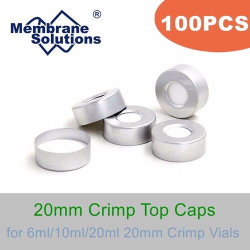 20mm Aluminum Silver Crimp Top Cap with PTFE / Silicone Septa for Headspace Vial - Picture 10 of 13