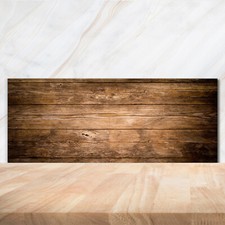 Kitchen Glass Splashback 125x50 Wooden background