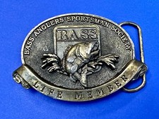 BASS Anglers Sportsman Society LIFE MEMBER Brass Tone Great American Belt Buckle