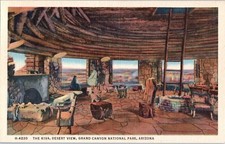 The Kiva Désert Vue Grand Canyon Fred Harvey Arizona Lin Carte Postale