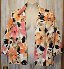 Womens Pretty Floral Alfred Dunner Jacket Blazer Size 14 very good