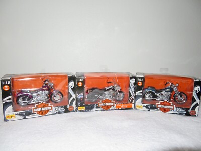 2003 Maisto Harley Davidson Motorcycles Collection 1:18 Scale Die Cast Models