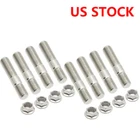8X M10x1.25 Exhaust Studs & Serrated Nuts Manifold Flange For Toyota Nissan US