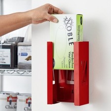 Red Magnetic Single Box Glove /Facial Tissue Dispenser for Wall or Toolbox Mount