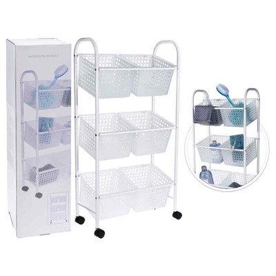 Bathroom Solutions Badwagen mit 6 Körben Rollcontainer Rollwagen