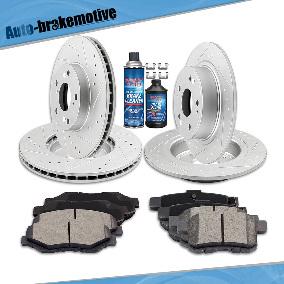 FRONT + REAR BRAKE PADS AND ROTORS DISCS FITS FOR HONDA ACCORD 2008-2012 Foto 2 de 4