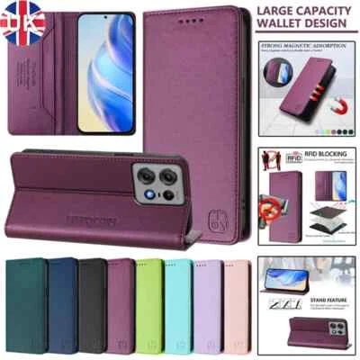 Magnetic Leather Case Wallet Cover For Motorola G15 G75 G55 G35 G86 G56 G06 G05