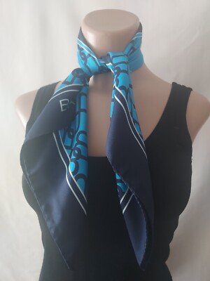 Balmuir silk handkerchief blue monogram