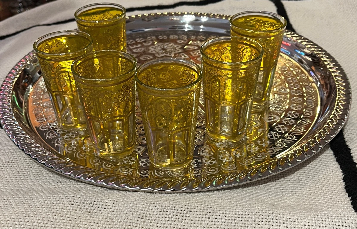 Moroccan Tea Glasses Gold