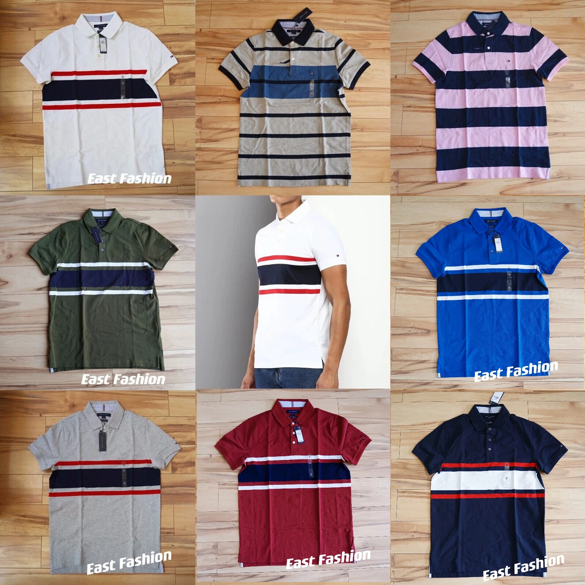 Tommy Hilfiger Mens Polo Shirt stripe Fit polo | eBay