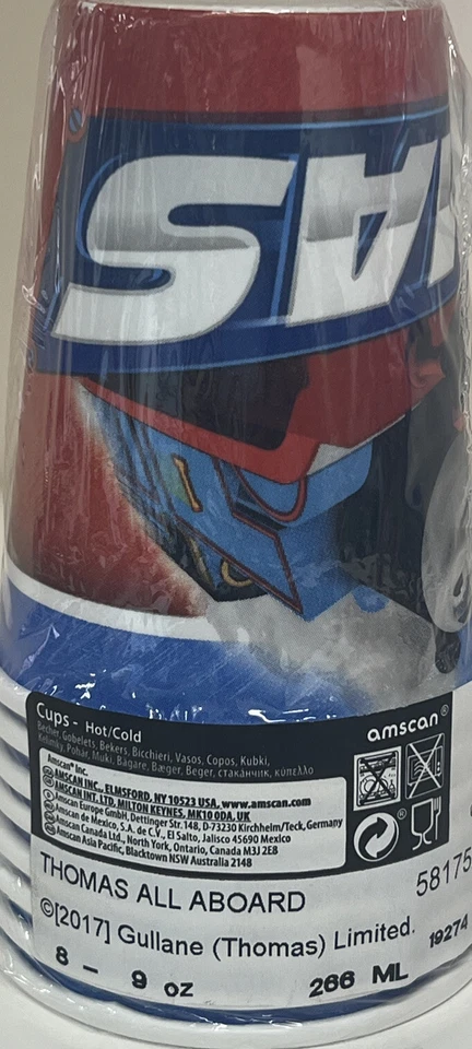 Thomas The Train All Aboard Paper Cups Birthday Party Supplies 9 oz 8 Per Pack - Image 2 of 2
