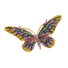 Broche mariposa cristal metal aleación tono dorado con estrás P1173-GYP