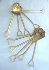 New Fun Set of 10 Shovels Spades Goldtone Lightweight Assortment Party Favors